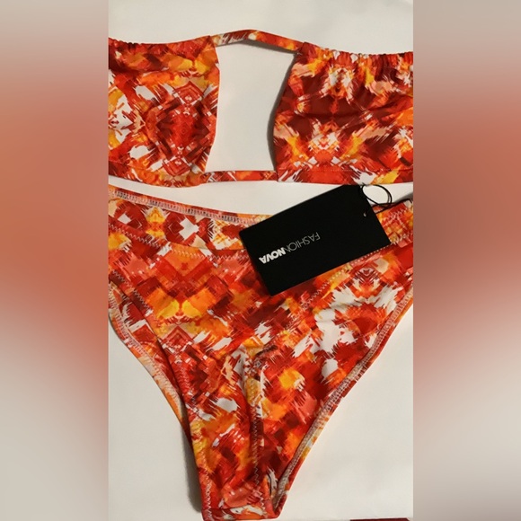 Fashion Nova Butterfly Beach Babe 2 Piece Bikini - Red/combo - Picture 5 of 5